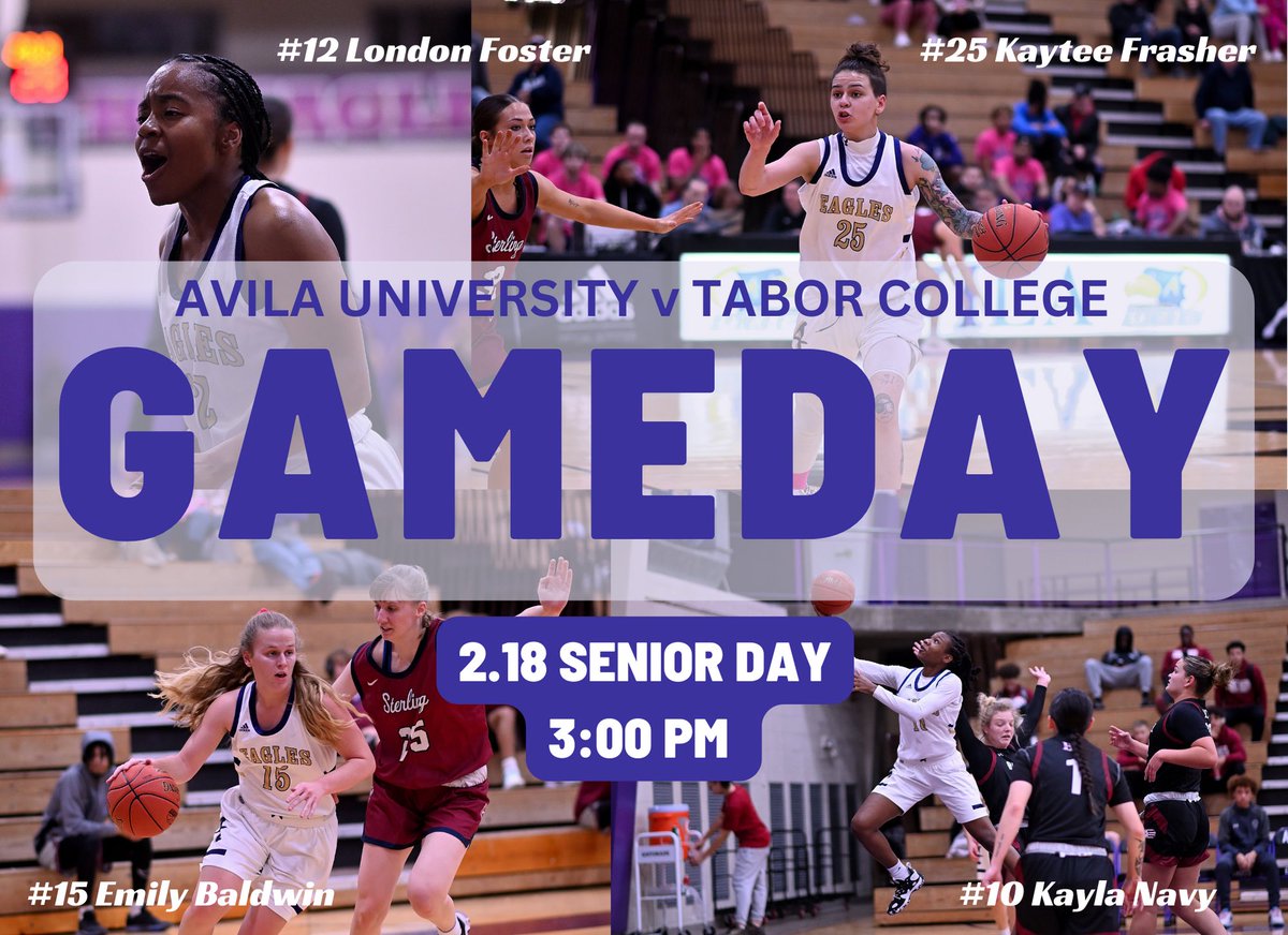Avila_WBBall's tweet photo. Our last GAMEDAY of the year, today at Mabee Fieldhouse! Make sure you come out to support these 4 today on Senior Day at 3:00PM. Senior ceremony to follow the game! #skoeags https://t.co/WC3phc9ZpJ