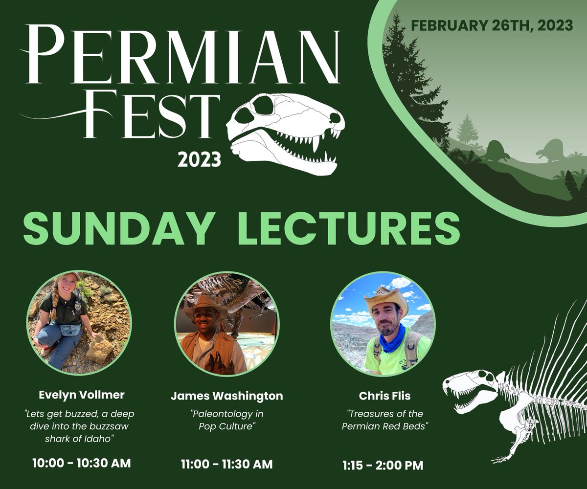 WhitesideMuseum's tweet photo. Don't forget about Sunday! You can learn about the FAMOUS Permian Buzzsaw Shark! Or Chris's special lecture that will only be on Sunday about the Treasures of the Permian! 

To buy tickets go to: https://t.co/c3PKSJihYV

You can purchase tickets in person if we're not sold out! https://t.co/Rwx6KoCmzn