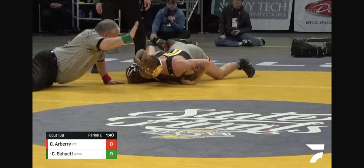 AHS_Thompson's tweet photo. ⁦@cheandog04⁩ with the fall in the quarterfinals!  Advances to the semifinals. #Chauncey https://t.co/hiYAUiyGrP