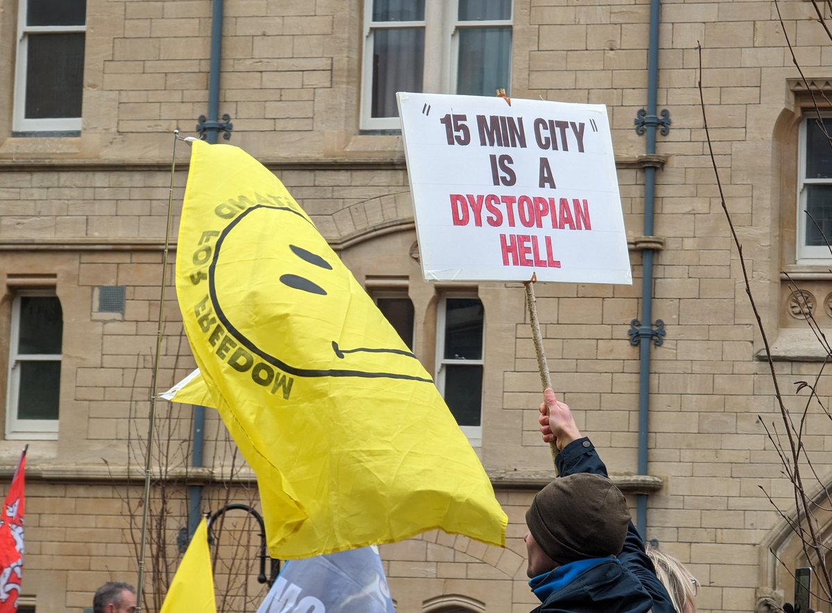 I'm live at the pro-traffic rally in Oxford city centre. Ostensibly a protest against LTNs, or low-traffic neighborhoods, it's an intoxicating mix of far-right conspiracy slogans, antisemitism and really terrible hip-hop.