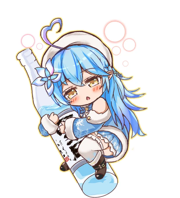 #初投稿の絵と今の絵を比べる 約3年でラミィちゃんのSDがこうなりました 