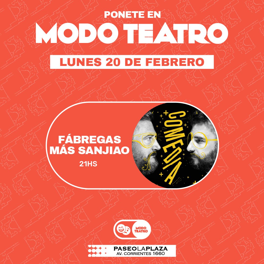 Este finde de carnaval XXL te invitamos a que lo pases disfrutando de las mejores obras🎊🎉 #PaseoLaPlaza ponete en #ModoTeatro🎭 Entradas a la venta en @plateanet o en la boletería del teatro🎟️🎟️