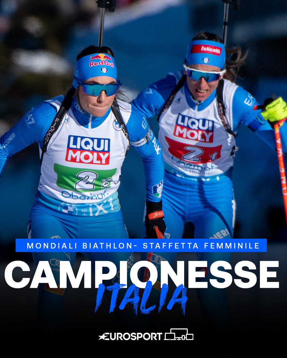 CAMPIONESSE DEL MONDO 🇮🇹
CAMPIONESSE DEL MONDO 🇮🇹
CAMPIONESSE DEL MONDO 🇮🇹
CAMPIONESSE DEL MONDO 🇮🇹

Comola, Wierer, Auchentaller e Vittozzi sono MEDAGLIA D'ORO nella staffetta femminileeeeeeee! 🥇🌍

#Oberhof23 | #EurosportBIATHLON