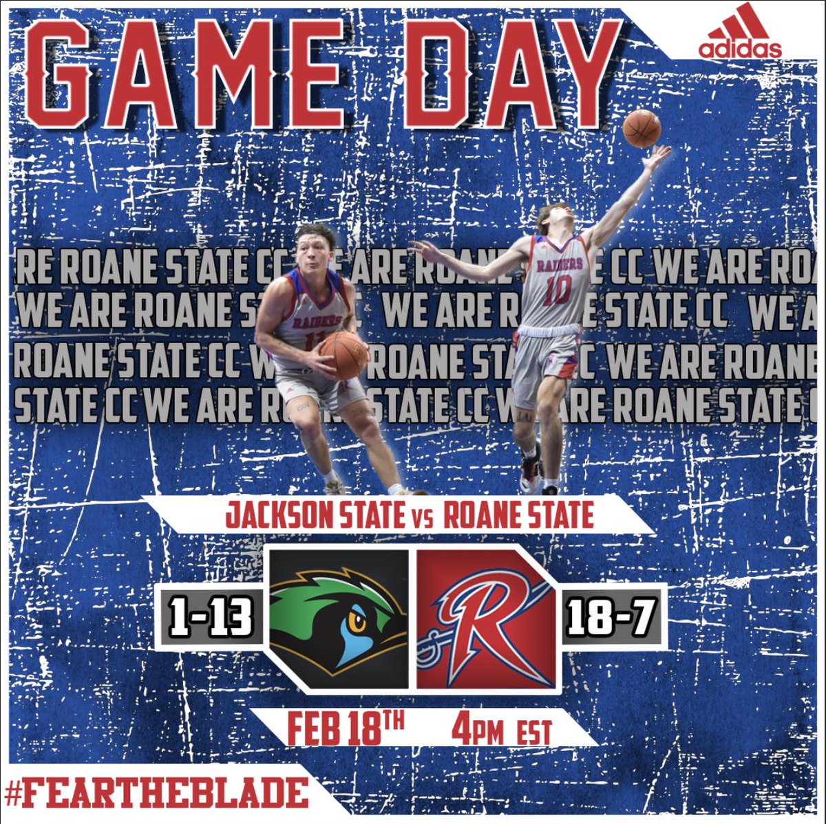 RSCCBasketball's tweet photo. GAME DAY‼️📍Harriman, TN ⏱4pm est 🎥 https://t.co/0powJNhglM #FEARTHEBLADE🏀⚔️ https://t.co/7bUyKpKvkQ