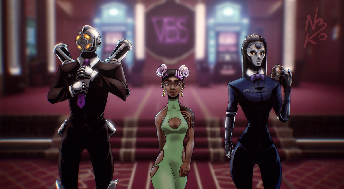 Casino with Pathfinder, Lifeline and Ash. #ApexLegends #ApexLegendsFanart #APEX #fanart #illustration