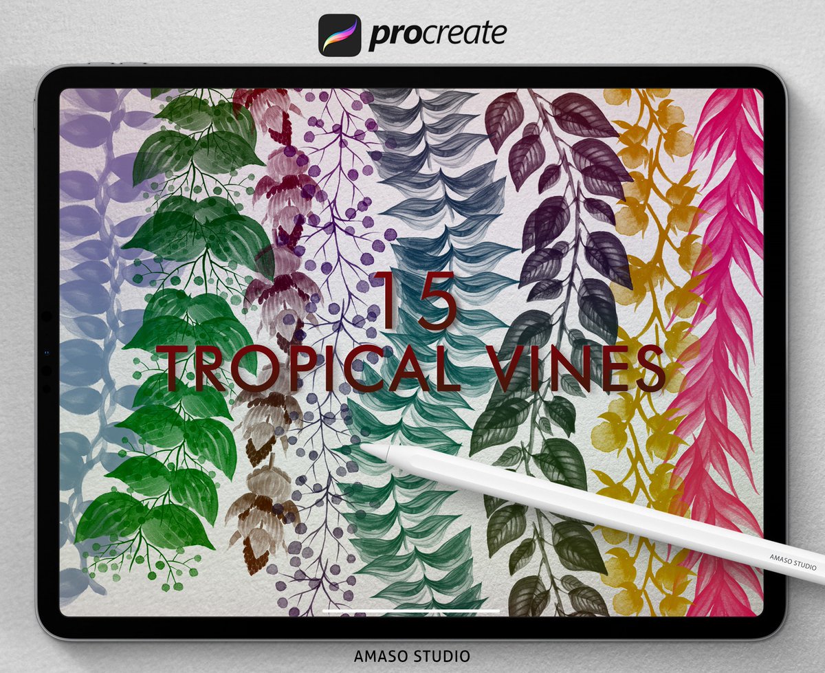 amasostudio's tweet photo. Excited to share the latest addition to my #etsy shop: Tropical Vines Procreate Brush, Tropical Leaves Procreate Stamps, Procreate Jungle Leaves, Botanical Stamps https://t.co/1Lcbn1ckIy #digitalproduct #digitaldownload #procreatestamps #procreatebrushes #procreateleav https://t.co/IRJWLCKtb4