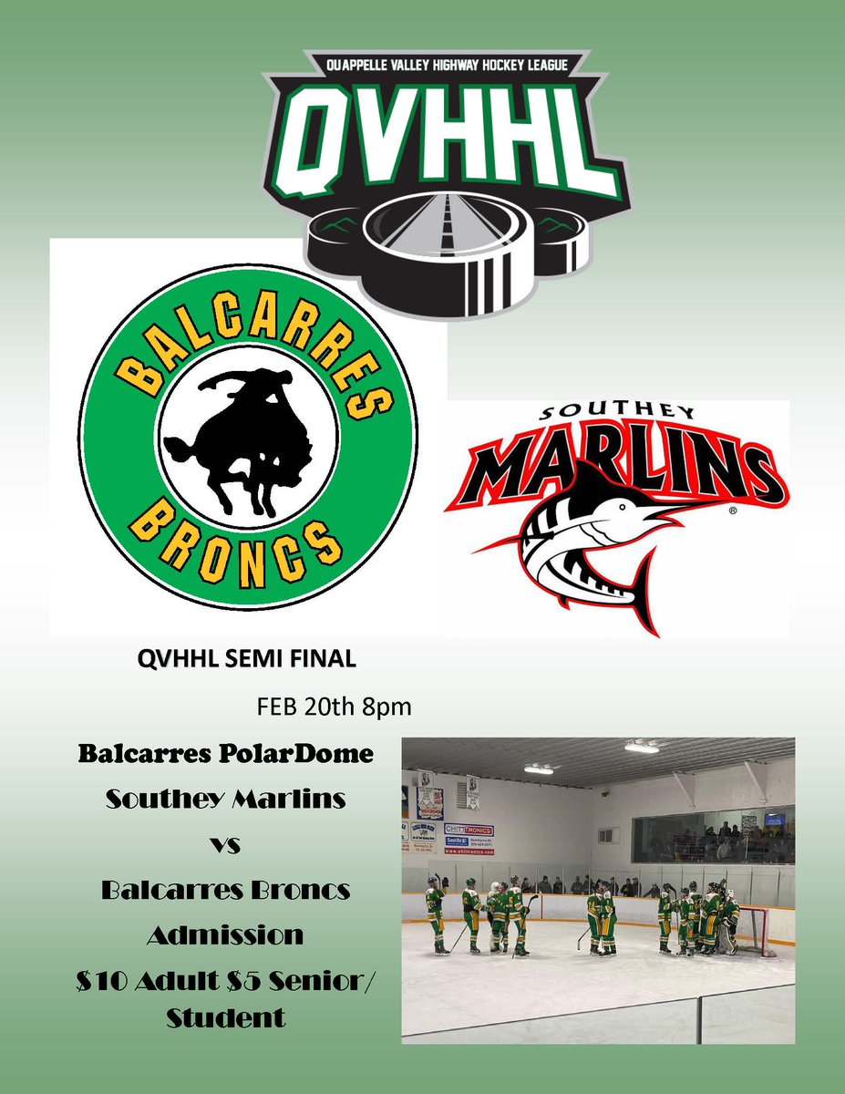 The Polardome will be buzzing! Tonight #SeniorA Action. Monday #QVHHL Semi's. #saddleup