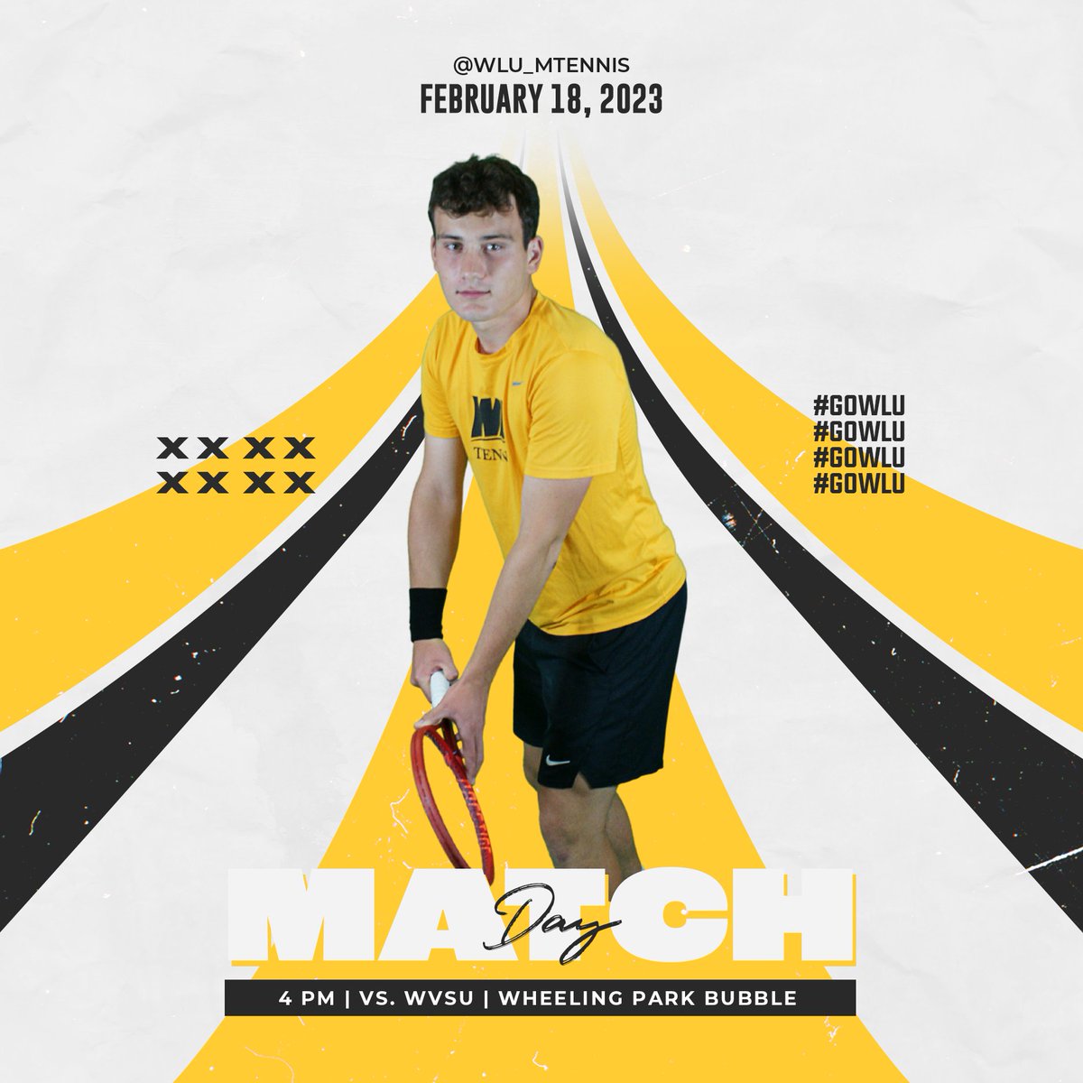 Home Opener!

⌚️ 4 pm
🆚 West Virginia State
🏟️ Wheeling Park Bubble
🗒️ bit.ly/MatchDay-MTEN-…

#GoWLU | <a href="/WLU_MTennis/">West Liberty Men’s Tennis</a>