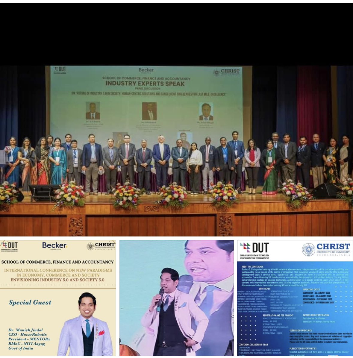 #ChristUniversity #NewDelhi #DurbanUniversityofTechnology #SouthAfrica #DrMunishJindal #MENTORx #HoverRobotix #Hoverboards 

 International Conference on New Paradigms in Economy, Commerce and Society

Heartfelt gratitude to #DrChabiGupta.