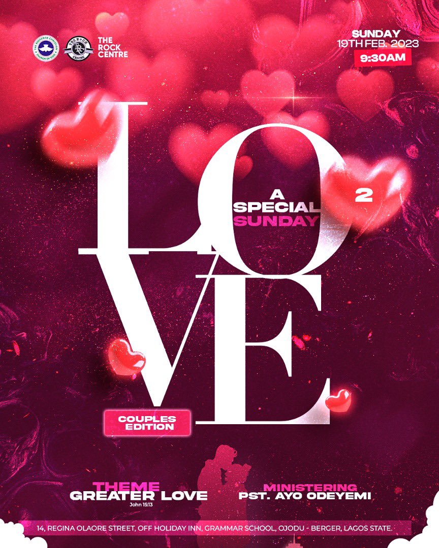 Drockcentre's tweet photo. Love is always in the air and we are celebrating
#therockcentre #trc #love #Goforward #dominate #walkingindominion #Forward #gospel #peace #hispresence #hispresenceiseverything #faith #righteousness #holyness #rccg #rccgworldwide #yp7 #redeemed #jesus #godisgood #christian https://t.co/7KpcMUnBHu