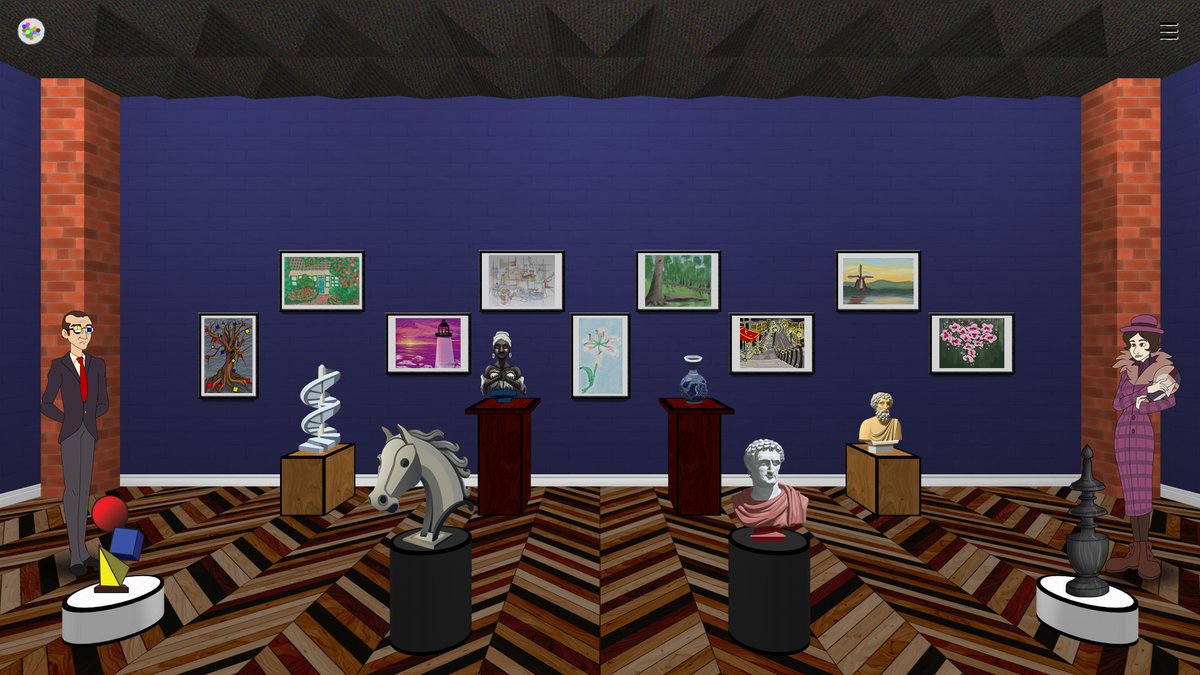 lantanagames's tweet image. 🎶The wall's blue, dab ba dee da ba di.🎶

#screenshotsaturday #makeAMondrian #indiegame