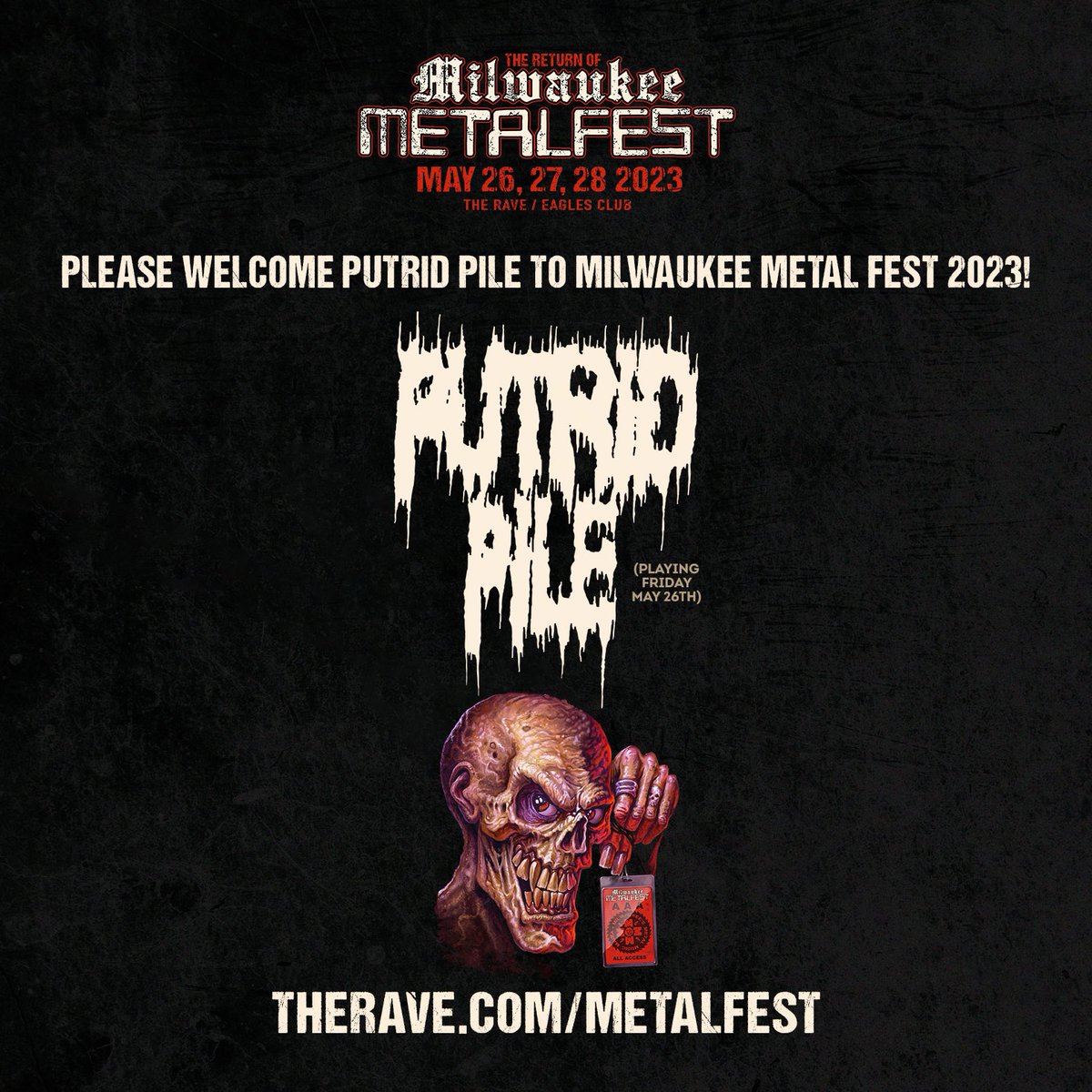 MKEMetalFest's tweet photo. #PutridPile added Friday May 26th! https://t.co/v5EnxpgiwR https://t.co/0XLCK2pJ26
