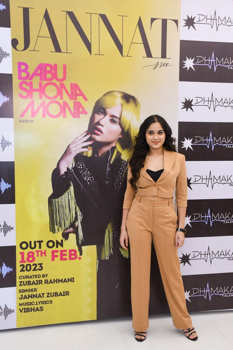 PiictureNKraft's tweet photo. Jannat Zubair lends her voice to her newest track “Babu Shona Mona” which is curated by Zubair Rahmani, Sung by - Jannat Zubair, Music - Lyrics Vibhas

#jannatzubair #zubairrahmani #vibhas #babushonamona #newsong #jannatthesinger #song #music https://t.co/7663bvlpEq