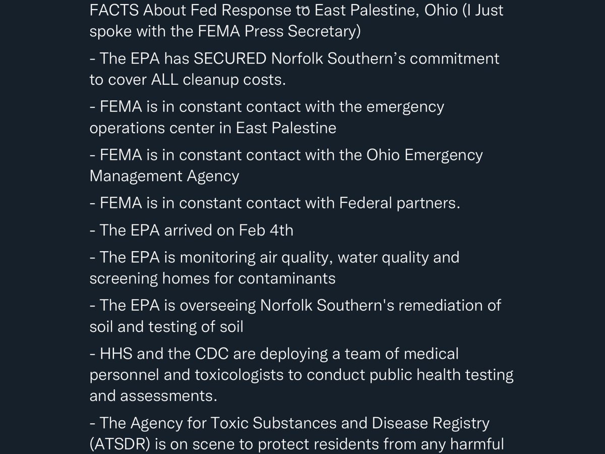 Phoenix_Ranger2's tweet photo. @RonFilipkowski FEMA has been on the ground since 2am on February 4th, here’s all the facts on the Biden Admin’s response. https://t.co/OEsQMCGx7G