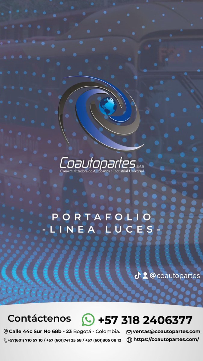 Los invitamos a conocer nuestro catálogo de luces 

coautopartes.com/pdfs/luces.pdf

#coautopartes #piezasoriginales #transmilenio #SITP #repuestosoriginales #buses #transportepublico #lucesled