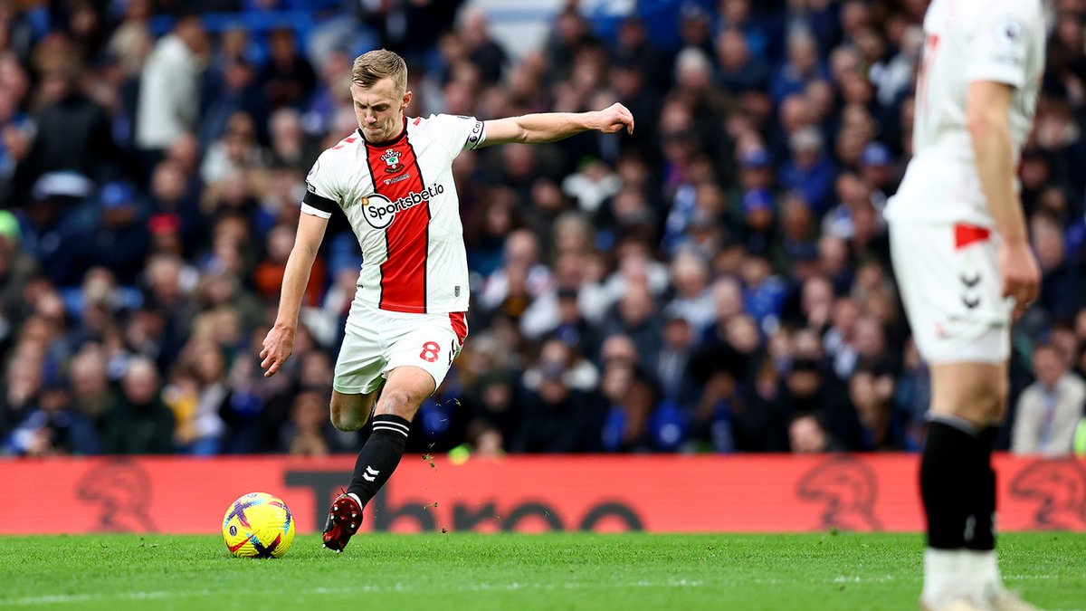 Southampton's James Ward-Prowse with the ball just about to kick it