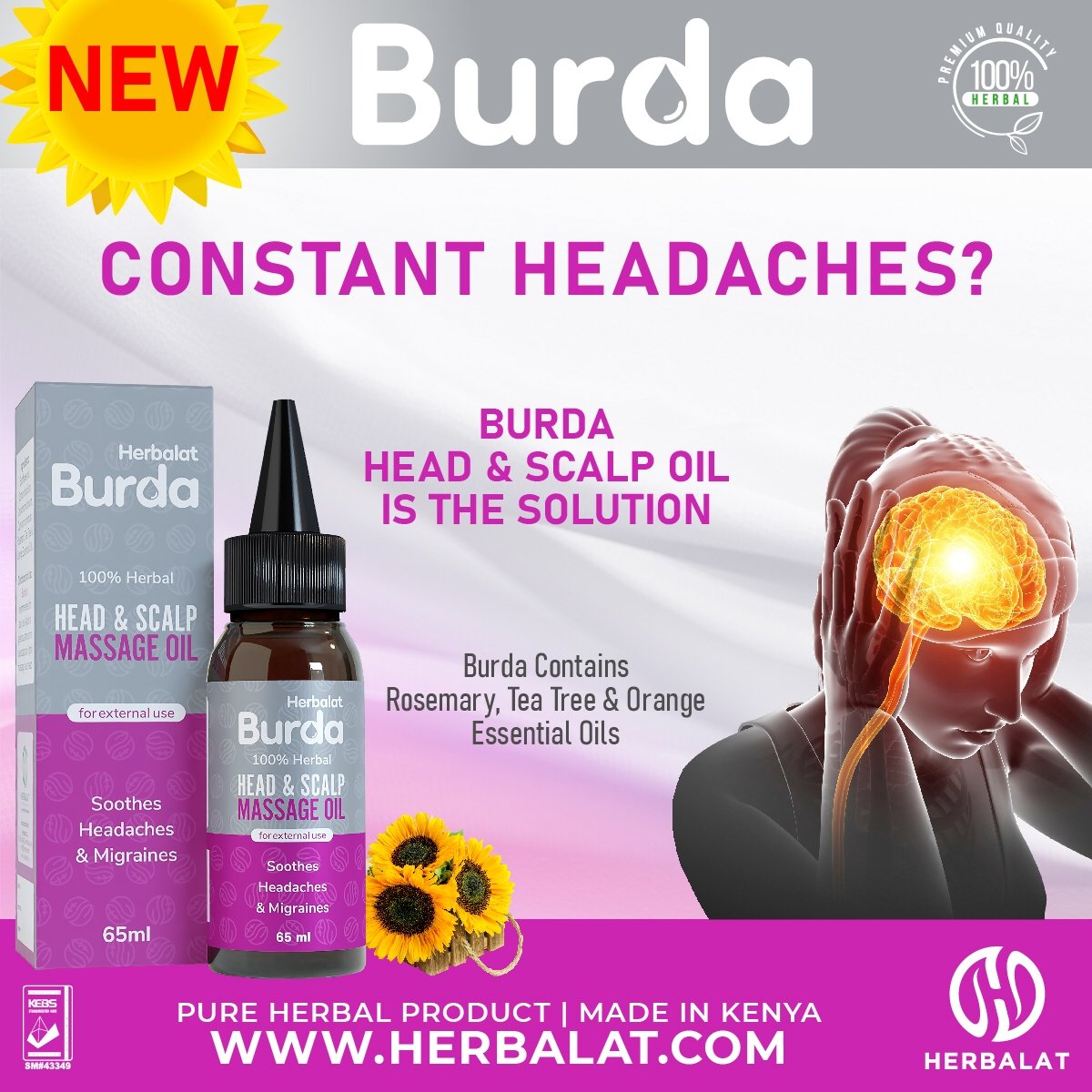 It's the weekend and with many things happening at once, everyone is prone to unnecessary headaches. We present you Burda to help you enjoy the needed break weekend provides. #naturaloils #essentialoils #natural #herbalife