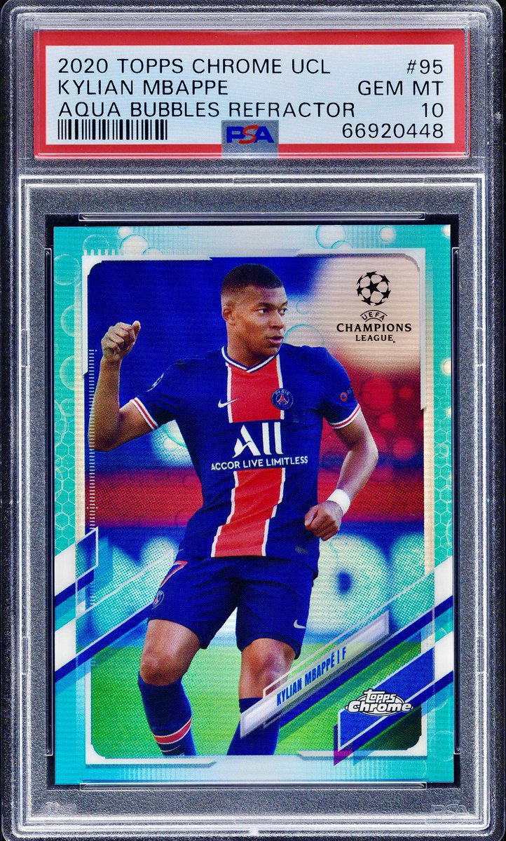 Trancanil75's tweet photo. Super Soccer Stars!!! 🔥🔥Aqua 🫧🫧Refractor Sales!!

Aqua Bubbles Kylian Mbappe          PSA 10 $135🇺🇸bmwt

Aqua Bubbles Cristiano Ronaldo     PSA 9 $50🇺🇸 bmwt

#thehobby #sportscardsforsale @CrdboyC @CardsMotor @CardboardEchoes @sports_sell @LimitedCards @TeamSportsCards https://t.co/fNPAW3V28R