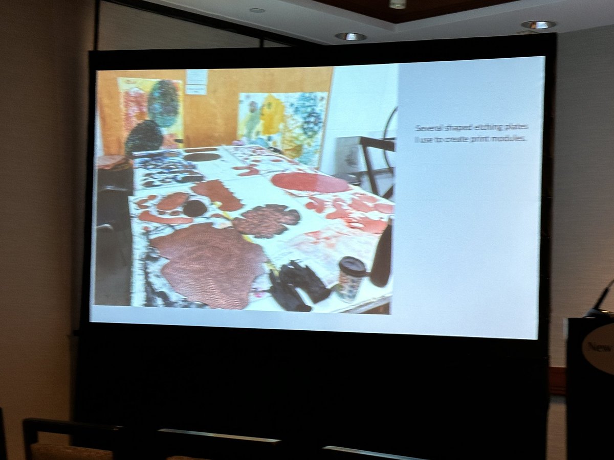 Finally a session on printmaking! Collaborative projects and building community. <a href="/caavisual/">CAA Advancing Art & Design</a> #printmaking