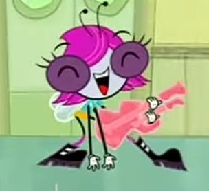 “ well, of course I'm pretty cool, though we just met, I think we can be friends! maybe I'll let you see my guitar, like right now! ”

[ pulls it out from behind her back. ]