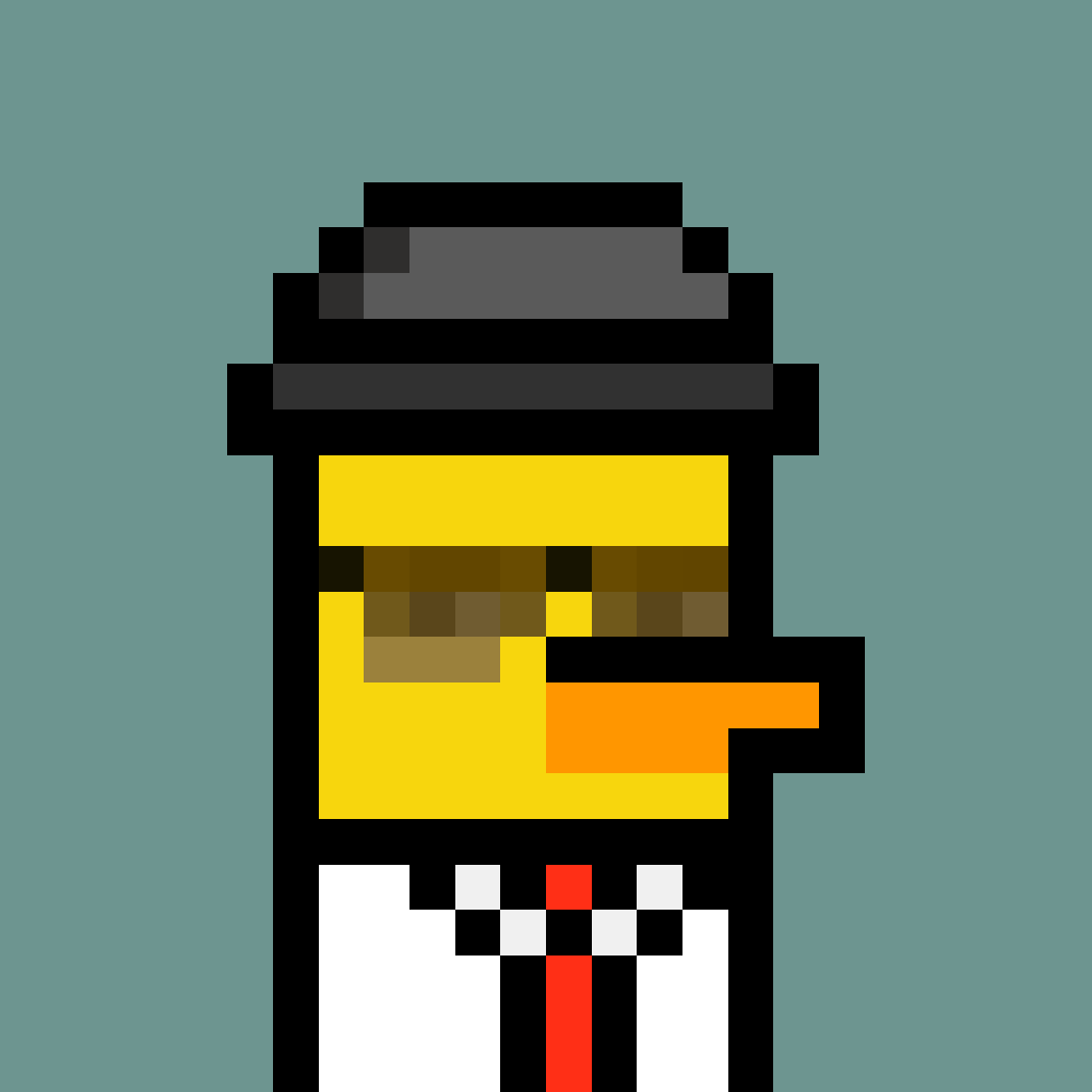<a href="/Samson9543/">0xSamson.eth</a> <a href="/DuckiesCrypto/">Crypto Duckies (onchain)</a> This is my first ever nft.
My current pfp is not my second, or my rarest, or most valuable... it's simply a duckie that I think looks cool.
Art doesn't have to be complex, or objectively beautiful... just a creative expression that you enjoy on a level that's unique to you.
