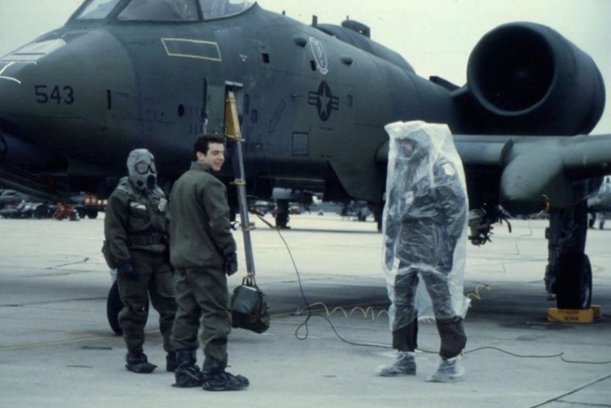 Navy pilot attempts to interact with Air Force pilots circa 2019 colourized.