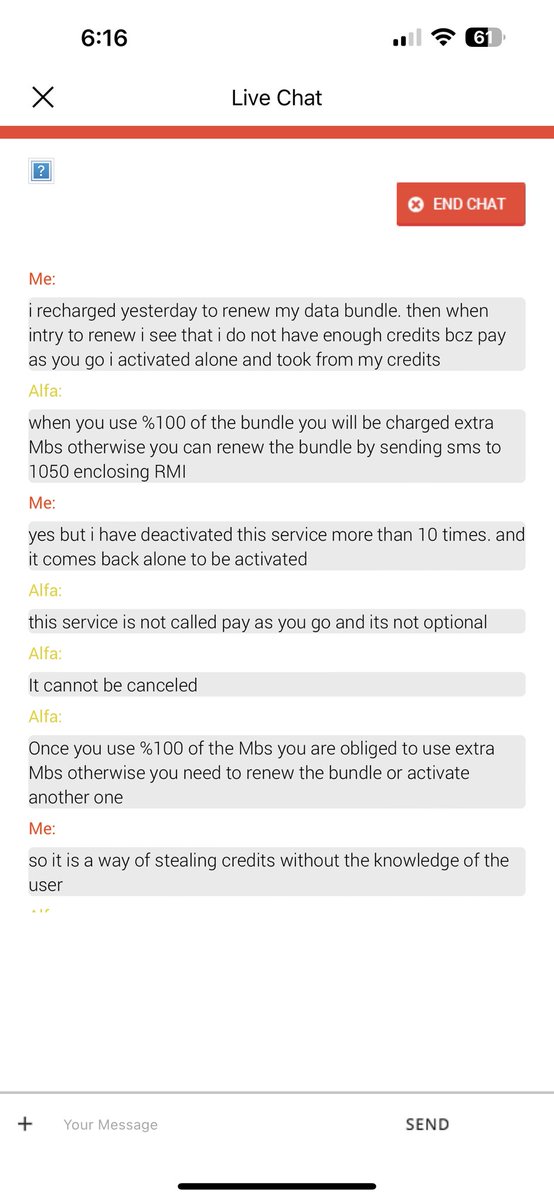OudeyHamadeh's tweet photo. @AlfaTelecom @ALJADEEDNEWS Alfa scams and steals credits from their users without their knowledge. Regardless of the service of “pay as you go”, this is not acceptable, i took a service once its done it should be stopped not charge me extra credits without my knowledge. https://t.co/3rmAgOgckQ