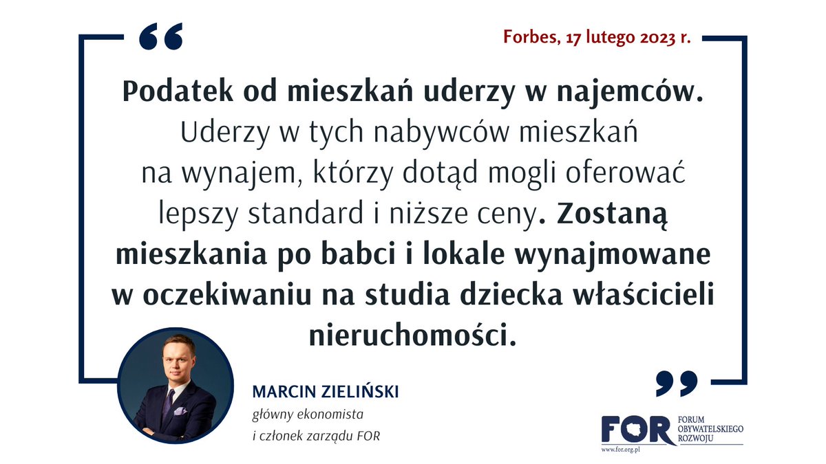 FundacjaFOR's tweet photo. #CytatFOR

🗣️Członek zarządu i główny ekonomista FOR @MA_Zielinski o wpływie nowego podatku od #nieruchomości na rynek mieszkaniowy w rozmowie z @KWitwicka  dla @ForbesPolska ❗️

➡️ Cały tekst: https://t.co/616QhR4yuq https://t.co/pvDploVKqC