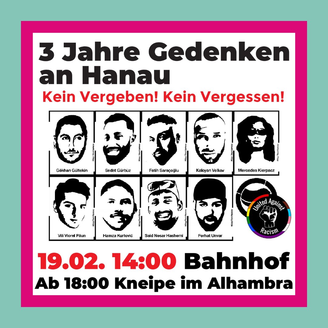 Morgen in #Oldenburg.

#Ol1902 #1902Hanau #Hanau #Hanauistüberall #Erinnernheißtverändern #KeinVergeben #KeinVergessen #solidarischOL #solidarischausderkrise #OLstadtfüralle