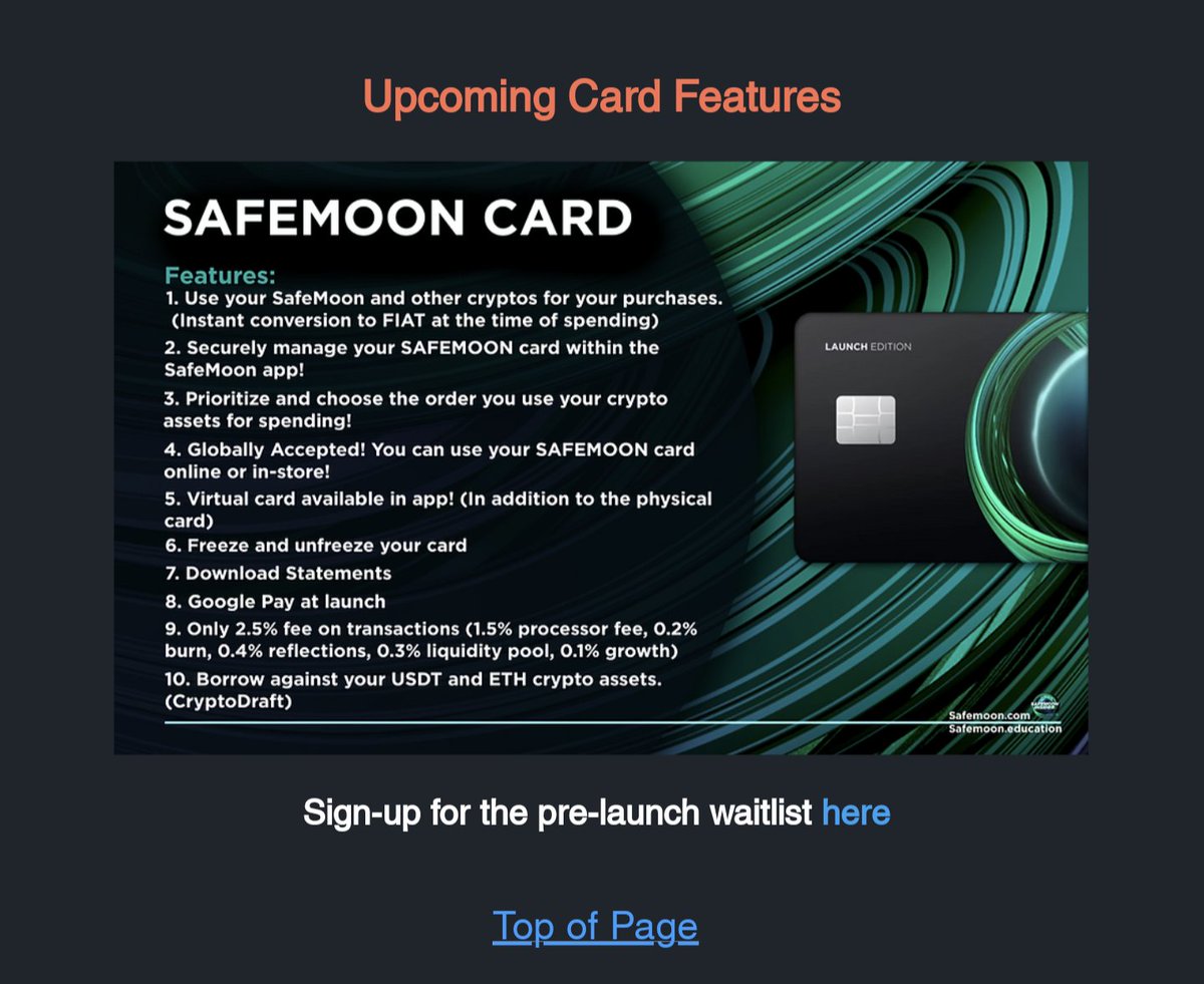Danology10's tweet photo. #SafeMoonEducation are pushing #SafeMoonCard registrations inside today's edition of the #SafeMoonLowdown.

🤔

👇 Register for the 💳 here 👇
https://t.co/BJtfoMNlLO https://t.co/VAu8iO9kQJ