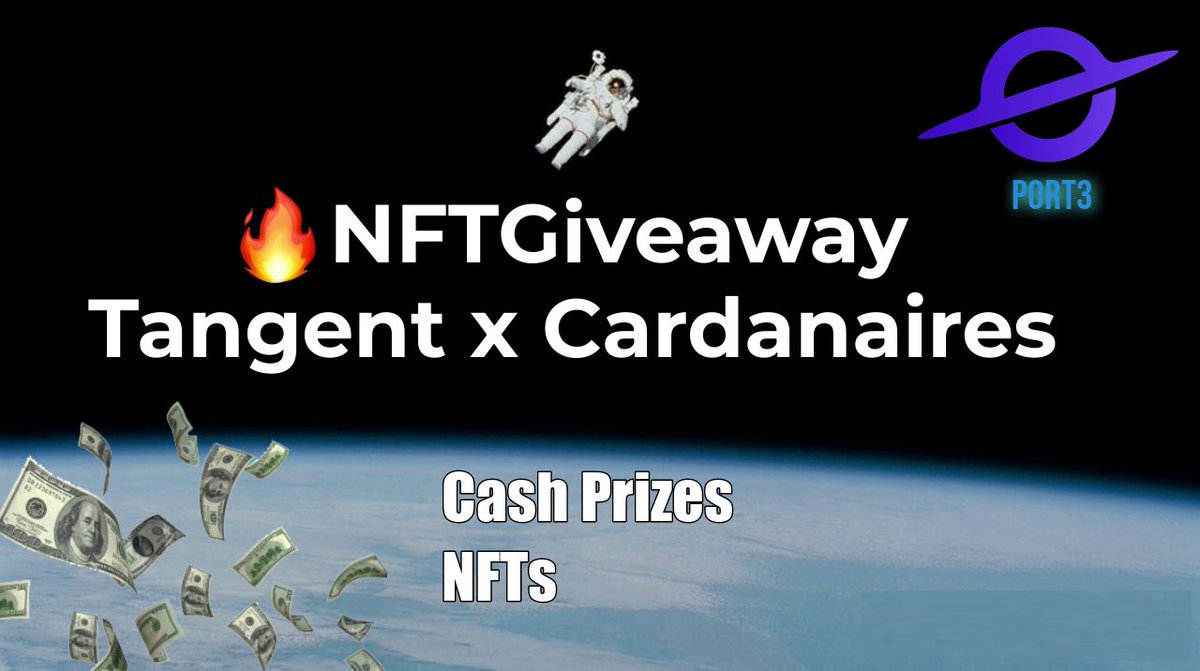 TangentADA's tweet photo. TANGENT x @Cardanaires @Port3Network #NFTGiveaway

⏰21:30 (UTC), Feb 18th - 21:30(UTC), Feb 25th

🏆Exclusive Collab #NFT &amp; Cash Prizes!!
🥇$50 BUSD
🥈$30 BUSD
🥉$10 BUSD
❤️The first 2000 users who complete the tasks qualify for NFT!

Join now!👇

https://t.co/SvbJetF1Gr https://t.co/i9U55LfxtF