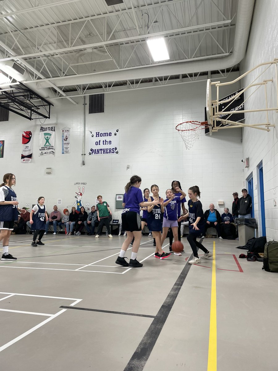 Dickinsfield's tweet image. Cheering on our Flyers at the École St. Paul 5/6 girls basketball tournament 🏀 #GoFlyersGo @FMPSD