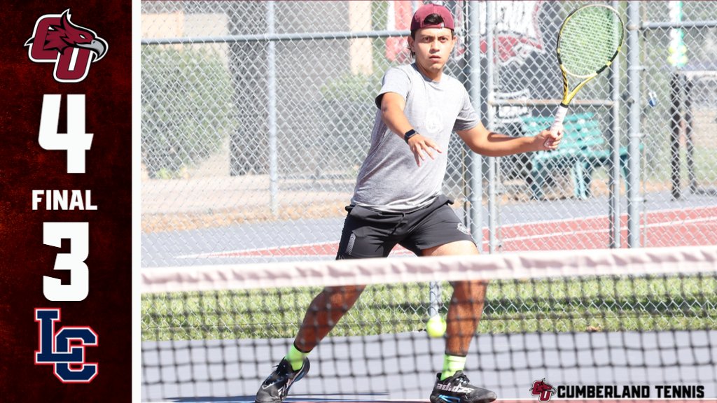 GoCUPhoenix's tweet photo. Cumberland Men's Tennis rallies from behind 3-2 to upend Lewis-Clarke State! The Phoenix have one more match tonight against St. Thomas set to begin at 6:30 p.m. #LetsGoCU https://t.co/0YYxLRm98I