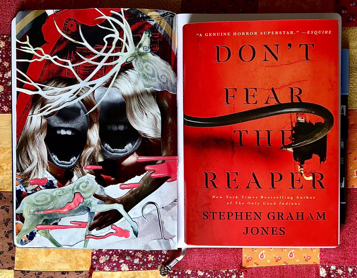 Finished Don’t Fear The Reaper. 

I savored that last hundred pages—hoping it would never end. 

Fantastic read. Completely wigged. 

And a collage for the journal.

#DontFearTheReaper #StephenGrahamJones #bulletjournal
