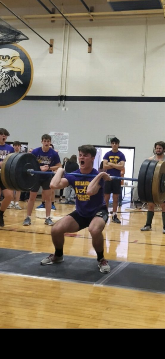 AngolaFootball's tweet photo. Back to Back NECC lifting meet champs! Tremendous effort by our guys. Thank you Class of 23 SRs for slugging it out one more time. Thanks to parents who attended &amp; helped. Congrats @Emiller17644 &amp; Logan Watts on setting new lifting meet records. Let’s keep working! #APride https://t.co/wU6wnw12wy