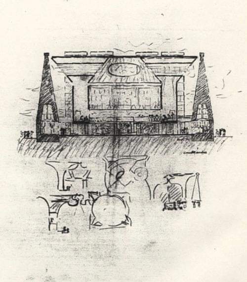 Hurva Synagogue, Jerusalem, unbuilt. 1967-74 
by Louis I. Kahn...
#architecture #arquitectura #drawing #section #sketch #proposal #Project #proyecto #LouisKahn #Kahn