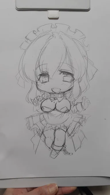 しことちうにうちのこ落書き。カースド・メイド仕様トリカさん。 