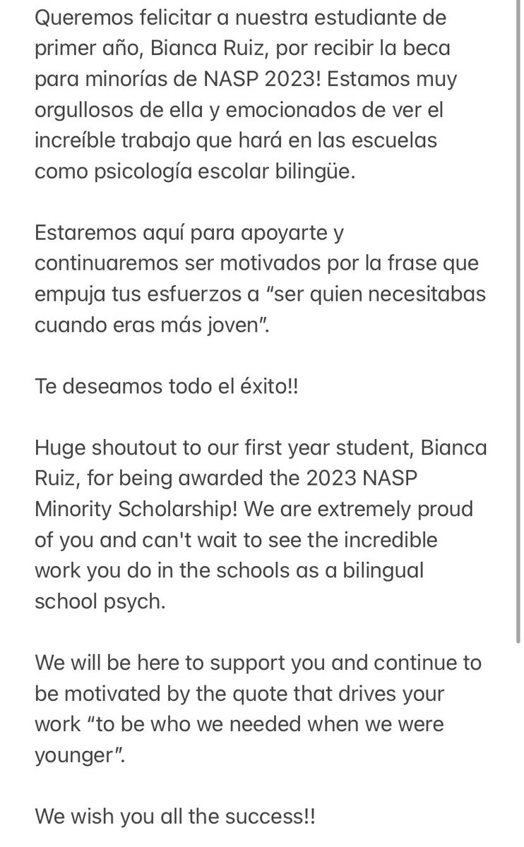 UNO_SchoolPsych's tweet photo. Congratulations Bianca! https://t.co/nM8LHKBg9k