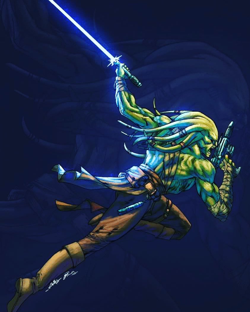 SpiderGuile's tweet photo. Kit Fisto strikes back!!!
@StarWarsFR @Lucasfilm @Marvel #StarWars #MayThe4thBeWithYou #kitfisto #collaboration #fun #lightsideoftheforce #jedimaster #spiderguile #guilesharp #amphibian #MarvelComics https://t.co/33PEcLtJ4m
