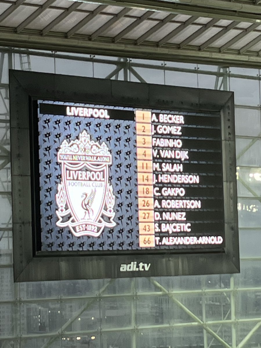 Starting Lineup. #LFCFamily #LFC #YNWA #LIVNEW