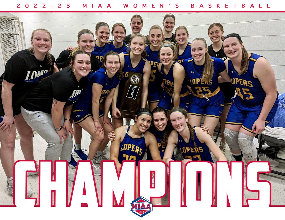 Congratulations to <a href="/UNKWBB/">UNK Women's Hoops</a> on securing at least a share of the 2022-23 MIAA Regular Season Title🏆🎉

This is the program's first MIAA regular season championship since joining the Association in 2012-13!

#LopersUp x #BringYourAGame