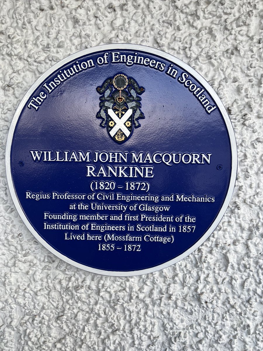 A glorious new plaque at Haggs Castle clubhouse, site of Rankine’s home for 17 years. ⁦<a href="/haggscastlegc/">Haggs Castle Golf Club</a>⁩ ⁦<a href="/iesis1857/">Institution of Engineers in Scotland</a>⁩ ⁦<a href="/ICELibrary/">ICE Library</a>⁩ ⁦<a href="/GE_magazine/">Ground Engineering</a>⁩ ⁦<a href="/IMechELibrary/">IMechE Library & Archive</a>⁩ ⁦<a href="/UofGlasgowASC/">UofGlasgowASC</a>⁩ ⁦<a href="/SchoolOfEng_UoE/">School of Engineering</a>⁩