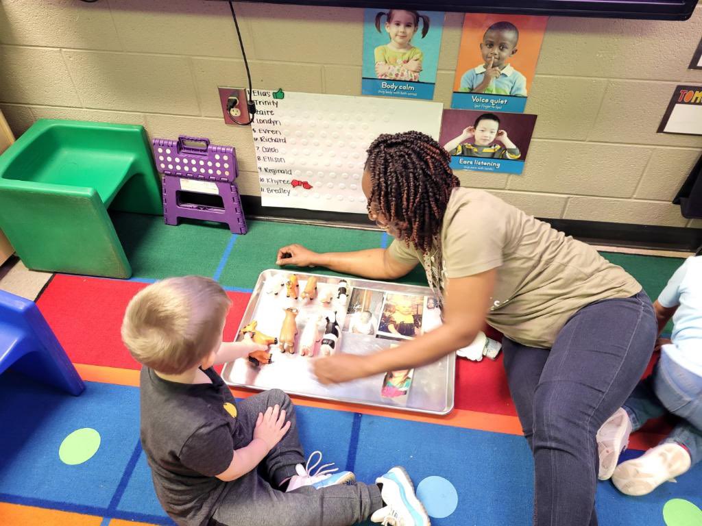 abbytriple's tweet photo. This week we learned how living things grow and change. We had the students match adult animals to their babies and they did a phenomenal job. So, we decided to challenge them, with the task of matching their teachers to their baby pictures. We had a good laugh!😂@MabletonEs https://t.co/9N9XYrxmTB