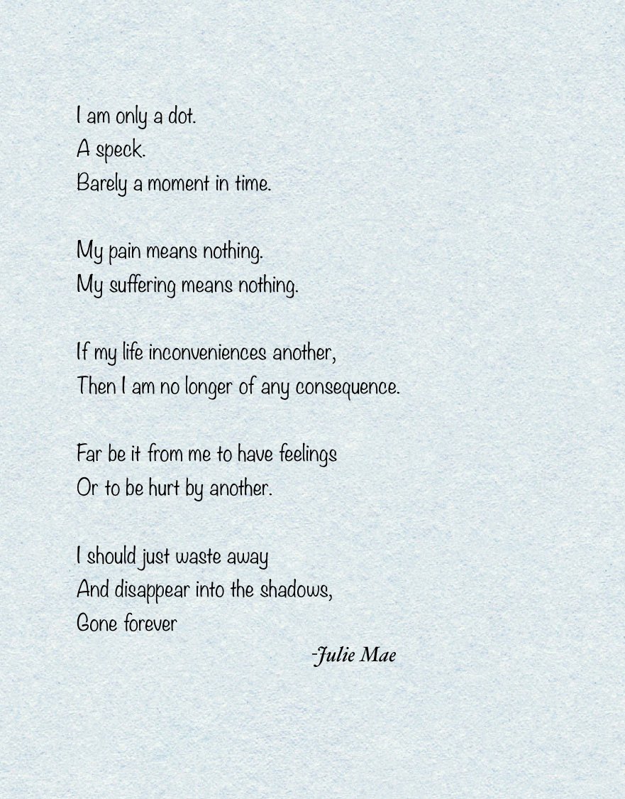 mentalcage24's tweet photo. Insignificant #depression #anxiety #ptsd #trauma #mentalillness #bpd #dot #darkness #alone #insignificant #notworthy #notenough #hurt #hurtquotes #poetry #poet #poetrycommunity #poetrylovers #poetsofinstagram #writer #writersofinstagram #writerscommunity #writerlife https://t.co/yxVzSYagCc