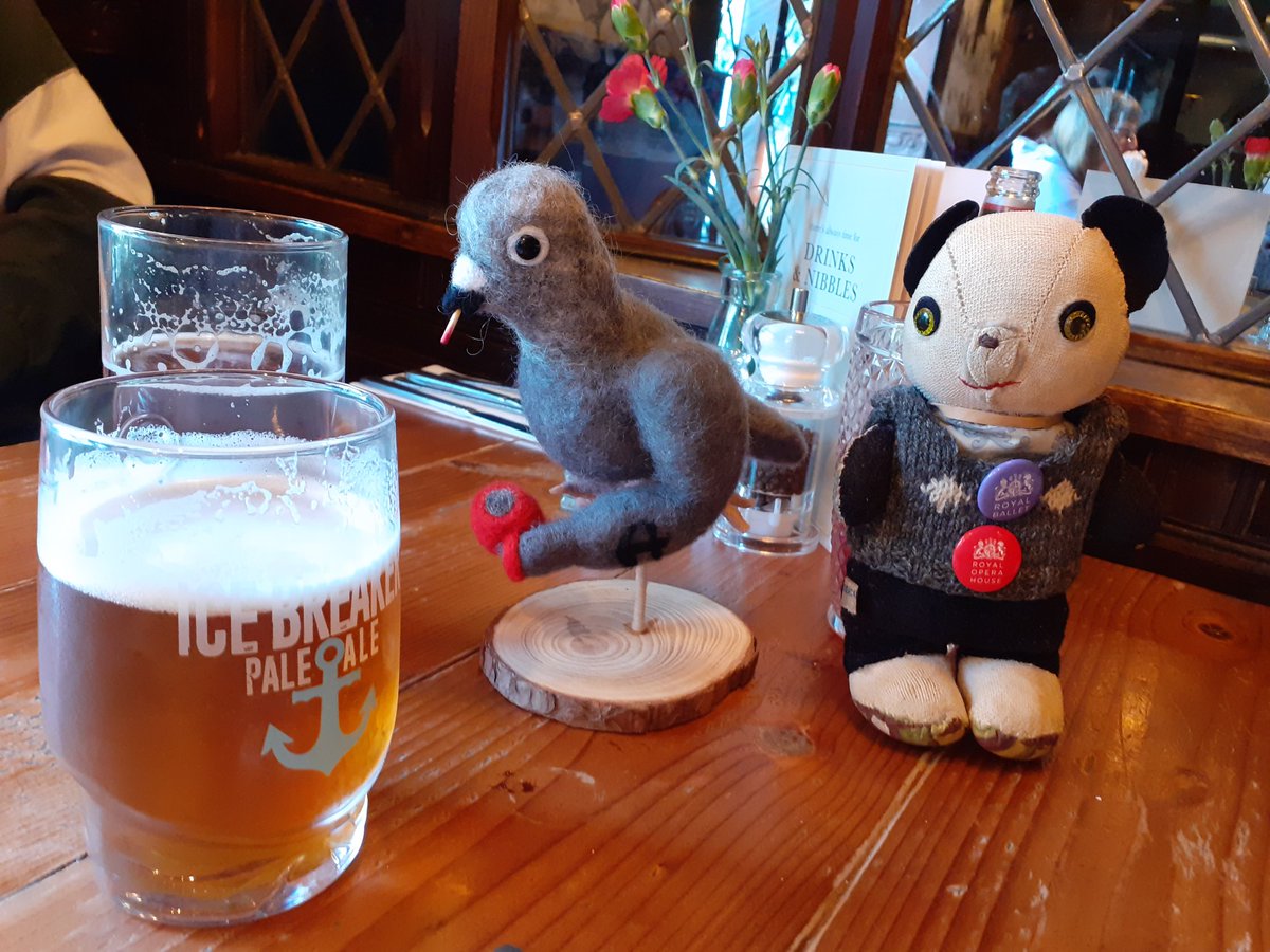 Pub_Panda's tweet photo. We met up with our pal @Phulax_Wolfgang yesterday and finally gave him the #Pijun that @CrazyPandaPubs arranged for him. He's not a bad chap but preferred his mug of @bovril_official to the beers on the table - oh well, more for me! #PijunInMyPub #PijunFancier #PubLunch https://t.co/uR2BY9DpBR