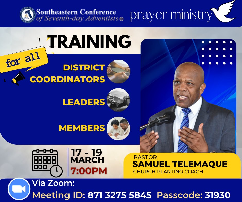 SECSDA's tweet photo. Mark your calendar for this important Prayer Ministry Training. #secsda #southeasternconference #secprayerministry https://t.co/Chjp5w7Whp