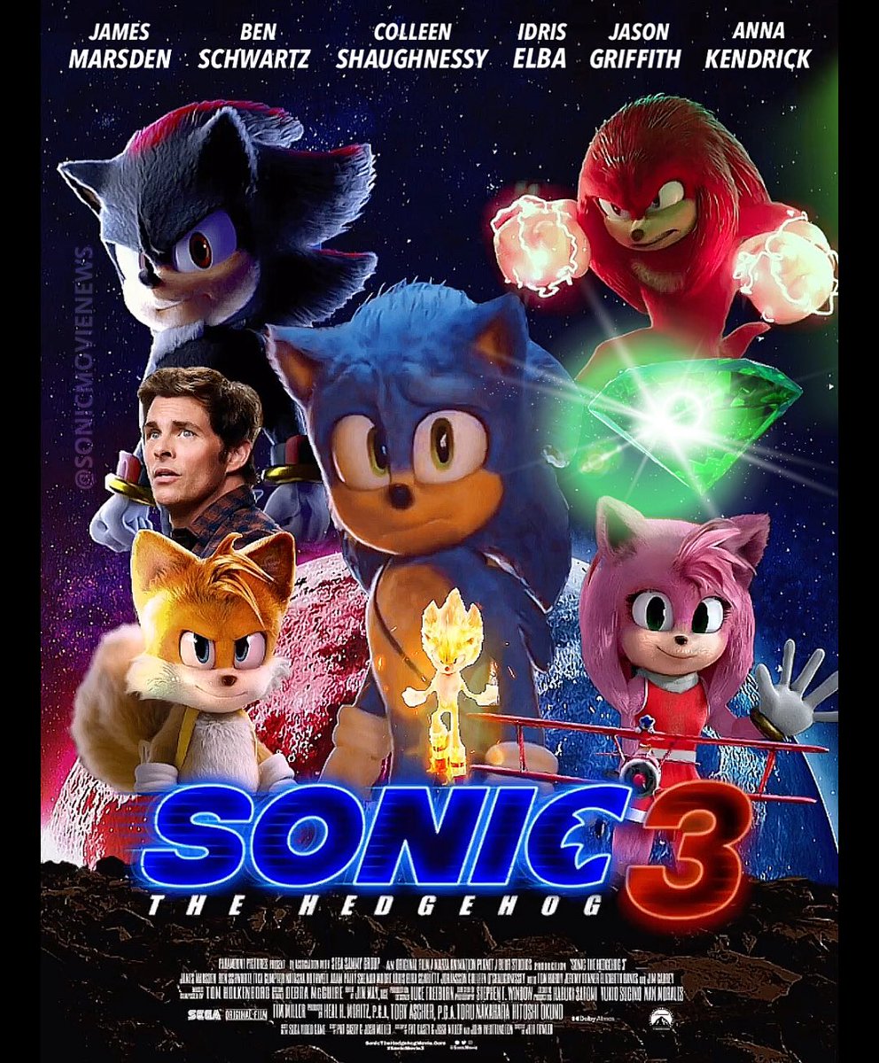 Sonic movienews on X: Sonic The Hedgehog 3 hits movie theaters on December  20th 2024!🔥 Poster design: @Sonimovienews 👀 #sonicmovie3 #knuckes #sonic # sonicmovie #sonic3 #SonicTheHedegehog #Tails #MilesTailsPrower #RougeTheBat  #amyrose #sonamy