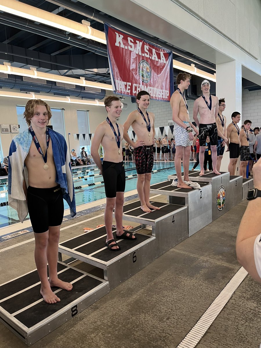 BVNWSwim's tweet photo. Will Christie places 1st and John Christianson places 8th at state in the 500 Freestyle!!💜 https://t.co/5cobXe9iu1