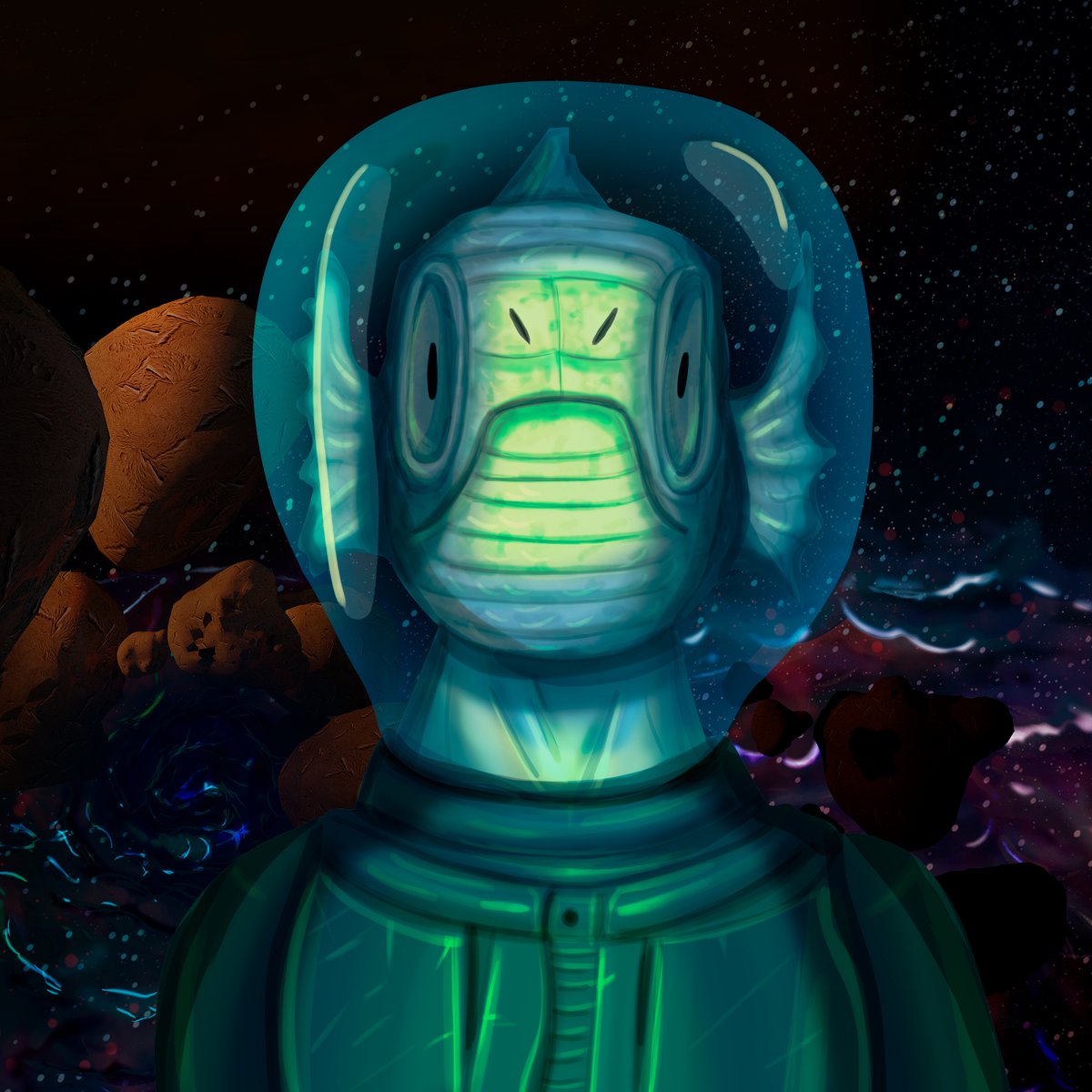 It is a species well known to all, it is capable of devouring its own flesh and its enemies.
opensea.io/assets/matic/0…

#NFTs #collection #spacecrazyart