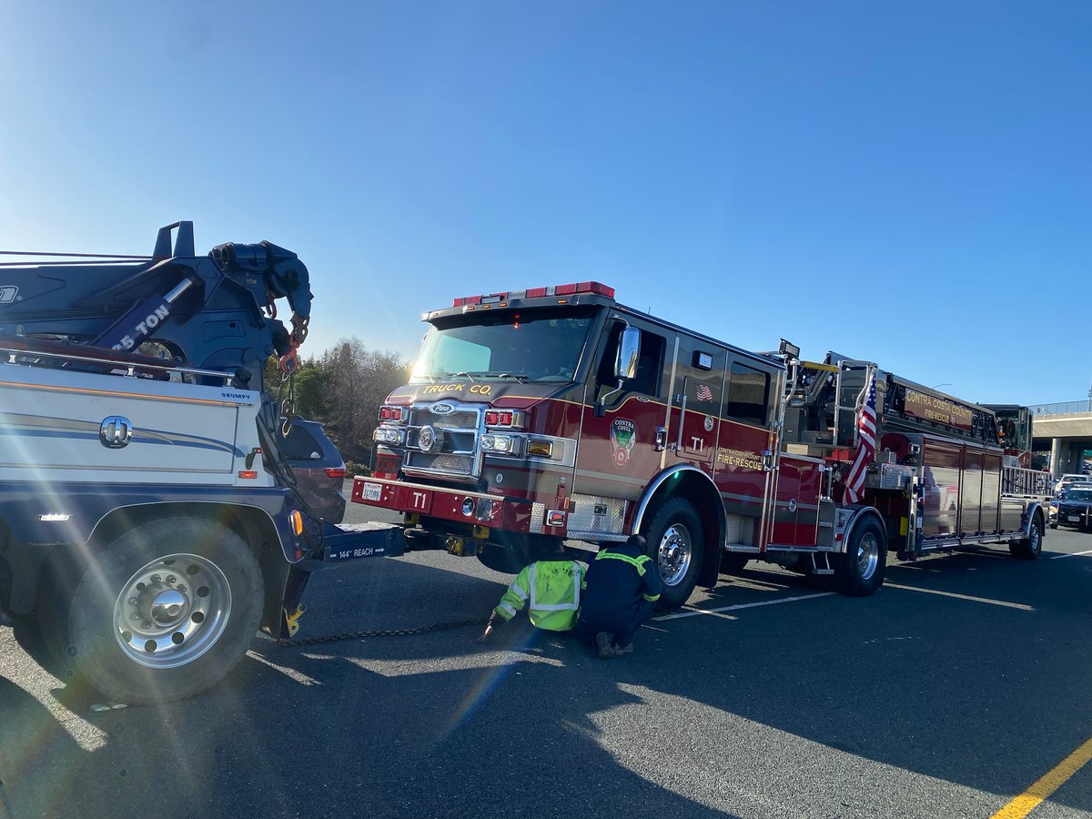 Slow down and move over when approaching emergency vehicles. Truck 1 was struck by a Tesla while blocking I-680 lanes from a previous accident. Driver pronounced dead on-scene; passenger was extricated &amp; transported to hospital. Four firefighters also transported for evaluation.